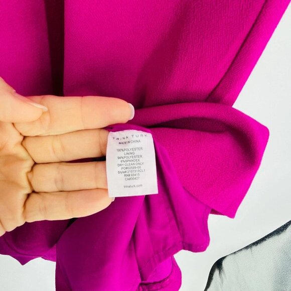 Trina Turk Dress 8 Jovial Halter-Neck Magenta NWT $228 - Picture 4 of 9